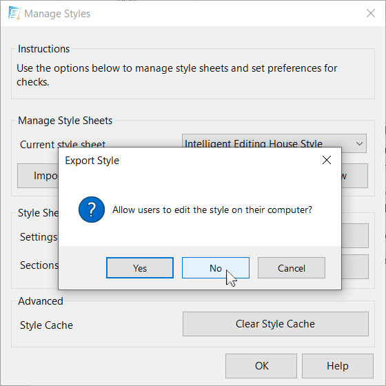 Choose whether to allow users to edit the style